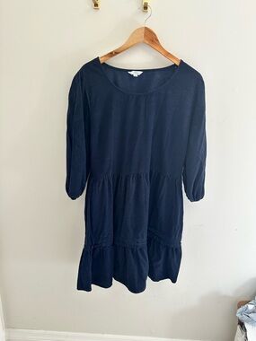 Time and Tru Navy Tiered Midi Dress